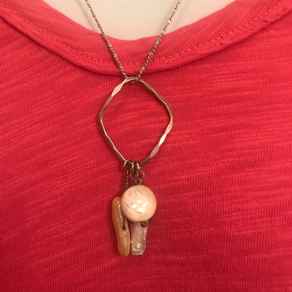 Sterling Silver Handpicked Necklace with 3 Charms